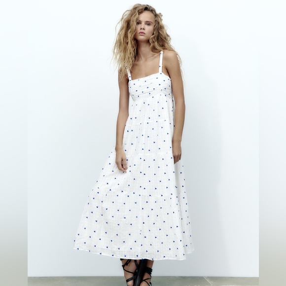 New Zara Embroidered Floral Dress - 0881/323 - Picture 3 of 16